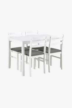 AC Design Furniture Alicante rektangulärt matbordsset med bord och 4 stolar, 110x70x74,5 cm