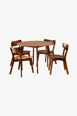 AC Design Furniture Roxby matbordsset med bord och 4 stolar, 105x105x76 cm