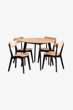 AC Design Furniture Roxby matbordsset med bord och 4 stolar, 105x105x76 cm