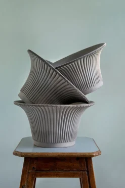 Bergs Potter Kruka med fat Daisy RAW, Ø 25 cm