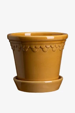 Bergs Potter Kruka med fat Københavner GLAZED, Ø 14 cm