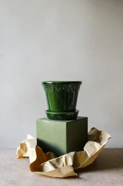Bergs Potter Kruka med fat Københavner GLAZED, Ø 10 cm