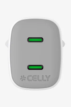 Celly Usb-laddare Gan 2 x Usb-c PD 45w