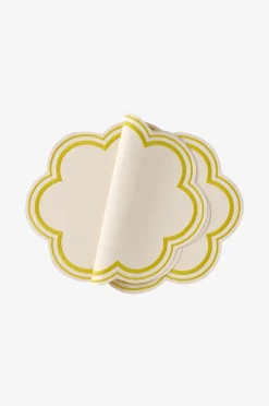 Ellos Home Bordstablett Elly Scallop i återvunnet halvlinne 2-pack