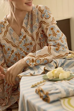 Ellos Home Kimono Elly Tile Kimono i återvunnet halvlinne