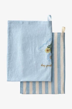Ellos Home Kökshandduk Elly Classic Stripe i återvunnet halvlinne 2-pack