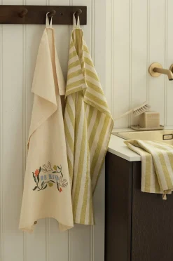 Ellos Home Kökshandduk Elly Classic Stripe i återvunnet halvlinne 2-pack