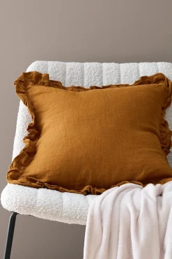 Ellos Home Kuddfodral Candice Frill i tvättat lin
