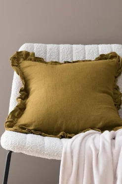 Ellos Home Kuddfodral Candice Frill i tvättat lin