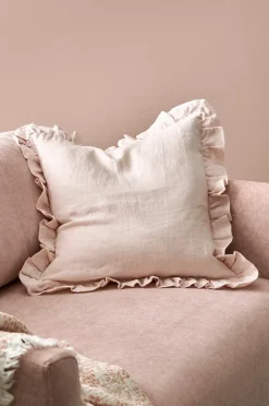 Ellos Home Kuddfodral Candice Frill i tvättat lin