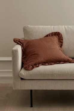 Ellos Home Kuddfodral Candice Frill i tvättat lin