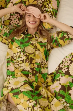 Ellos Home Nattskjorta Avery Flower i bomullspercale