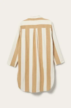 Ellos Home Nattskjorta Valerie Block Stripe i bomullsflanell