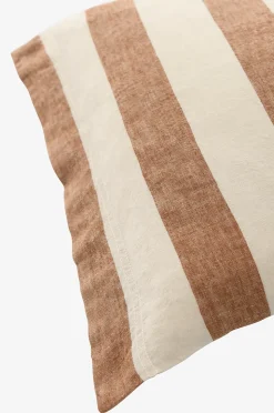 Ellos Home Påslakanset Candice Block Stripe i tvättat lin, 2 delar