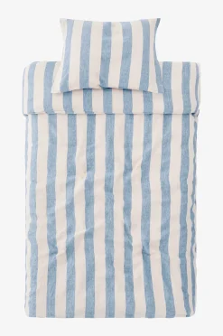 Ellos Home Påslakanset Candice Block Stripe i tvättat lin, 2 delar