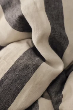 Ellos Home Påslakanset Candice Block Stripe i tvättat lin, 2 delar