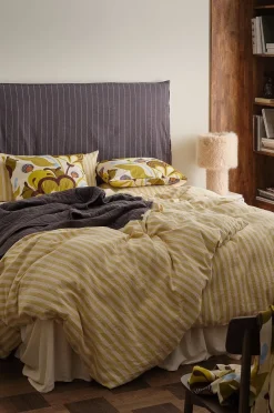 Ellos Home Påslakanset Elly Classic Stripe i återvunnet halvlinne 2 eller 3 delar