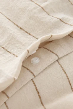 Ellos Home Påslakanset Elly Thin Stripe i återvunnet halvlinne 2 eller 3 delar