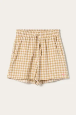 Ellos Home Pyjamasshorts Elly Check i återvunnet halvlinne