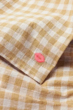 Ellos Home Pyjamasshorts Elly Check i återvunnet halvlinne