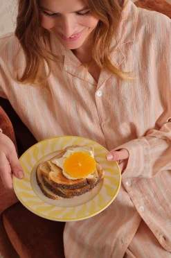 Ellos Home Pyjamasskjorta Elly Stripe i återvunnet halvlinne