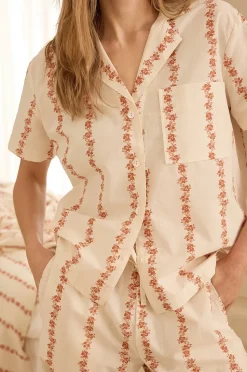 Ellos Home Pyjamasskjorta Juliette Garland Camp Collar i bomull