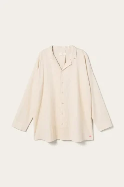 Ellos Home Pyjamasskjorta Long Sleeve Shirt Elly i återvunnet halvlinne