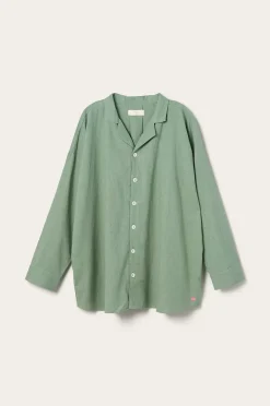 Ellos Home Pyjamasskjorta Long Sleeve Shirt Elly i återvunnet halvlinne