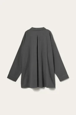 Ellos Home Pyjamasskjorta Long Sleeve Shirt Elly i återvunnet halvlinne