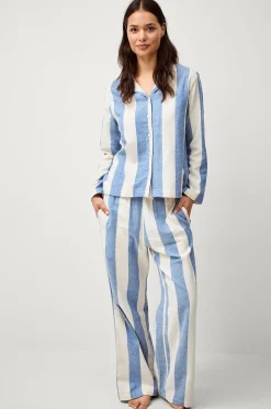 Ellos Home Pyjamasskjorta Valerie Block Stripe Long Sleeve