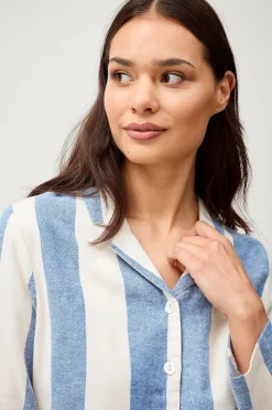 Ellos Home Pyjamasskjorta Valerie Block Stripe Long Sleeve