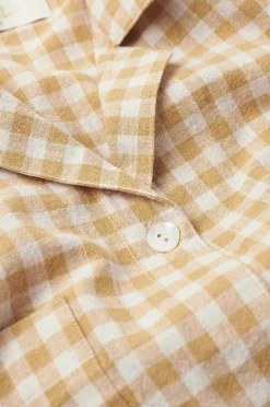 Ellos Home Skjorta Elly Check Camp Collar i återvunnet halvlinne