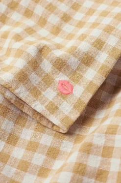 Ellos Home Skjorta Elly Check Camp Collar i återvunnet halvlinne