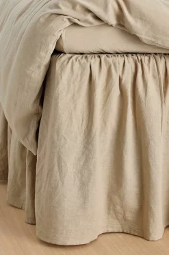 Ellos Home Sängkappa Elly Frilled i återvunnet halvlinne 60 cm