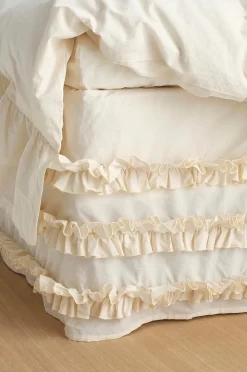 Ellos Home Sängkappa Juliette Curve Frill i tvättad bomull 60 cm