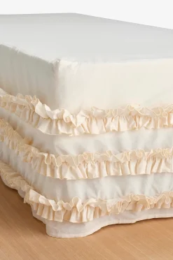 Ellos Home Sängkappa Juliette Curve Frill i tvättad bomull 60 cm
