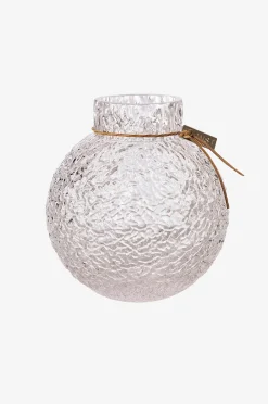 ERNST Glasvas rund mönstrad struktur Ø 13 cm, h 14 cm
