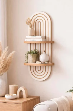 Hanah Home Vägg Hylla Raffia 20 x 70 cm