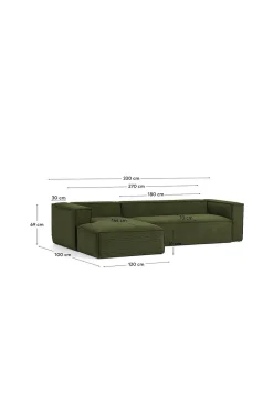 Kave Home BLOK soffa - divan vänster