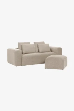 Kave Home Fotpall Blok i chenille
