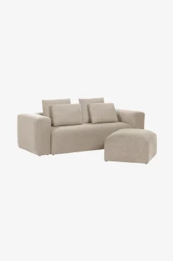 Kave Home Fotpall Blok i chenille