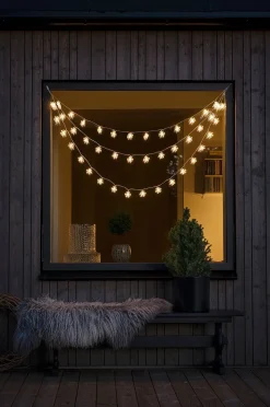 Konstsmide Gardinslinga 44 snöflingor LED 125cm