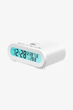 LogiLink Klockradio med temp/luftfuktighet – USB-C/batteridrift