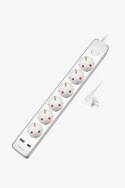 LogiLink Grenuttag 6-vägs + USB-A/USB-C