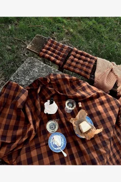 Midnatt Sängöverkast Gingham