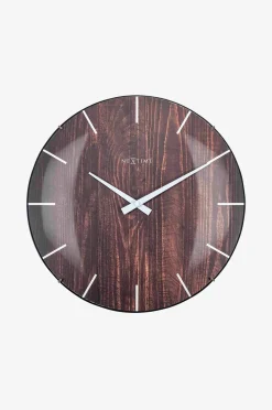 NeXtime Väggklocka Edge Wood Dome Ø35 cm