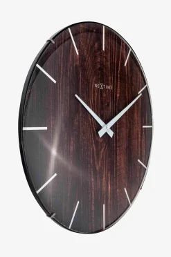 NeXtime Väggklocka Edge Wood Dome Ø35 cm