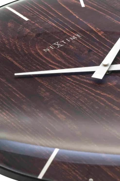 NeXtime Väggklocka Edge Wood Dome Ø35 cm