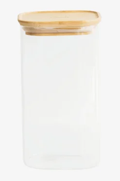 Pebbly Fyrkantiga burkar med bambulock 1400 ml