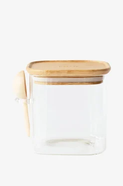 Pebbly Hög glasburk med bambulock och mätsked - 800 ml